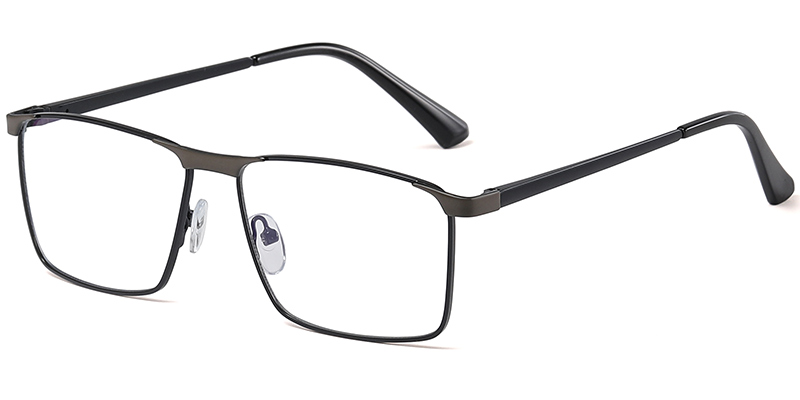 Rectangle Blue light blocking glasses black-grey