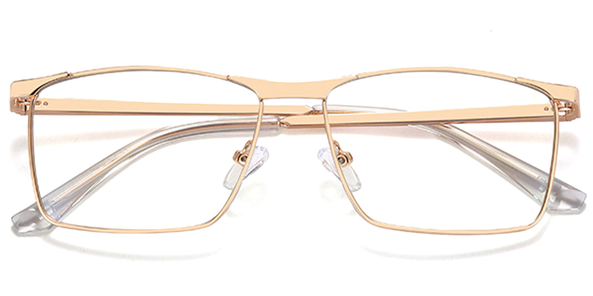 Rectangle Blue light blocking glasses gold