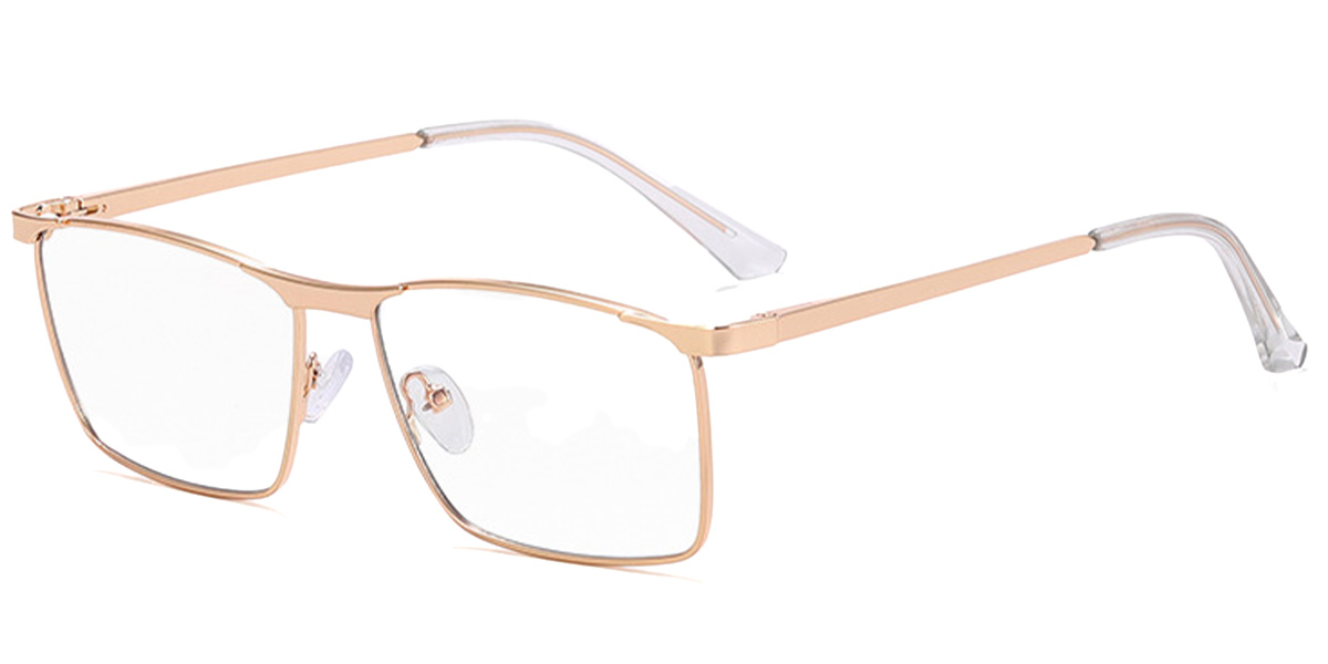 Rectangle Blue light blocking glasses gold