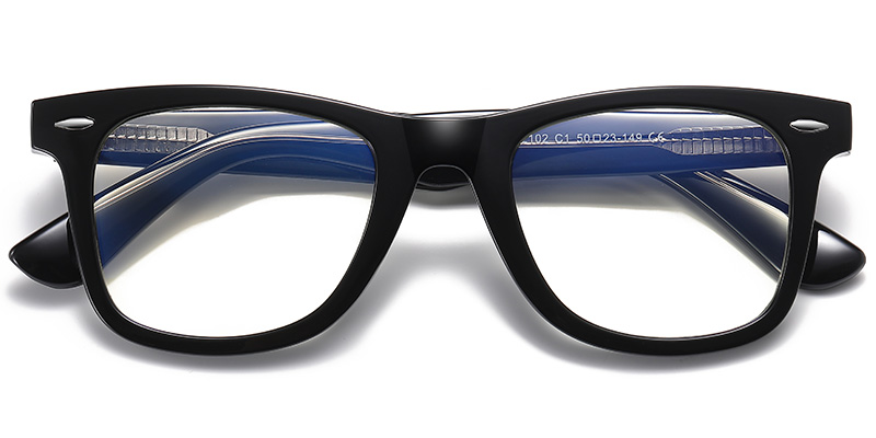 Square Blue light blocking glasses black