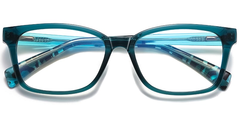 Rectangle Blue light blocking glasses green