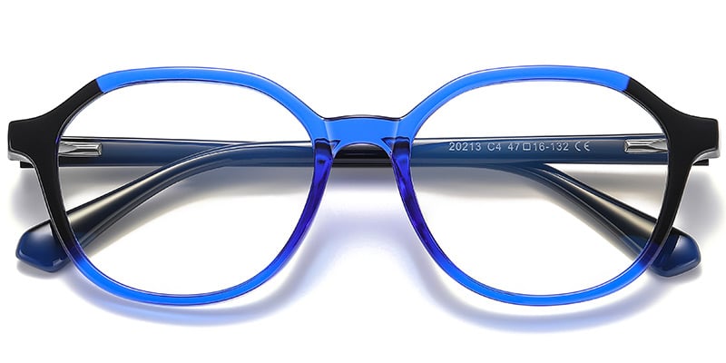 Geometric Blue light blocking glasses translucent-blue