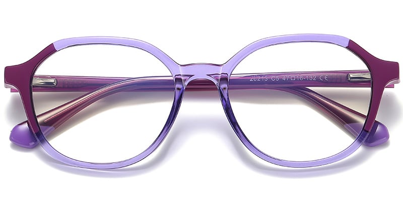 Geometric Blue light blocking glasses translucent-purple