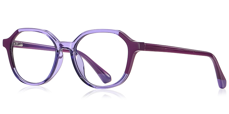 Geometric Blue light blocking glasses translucent-purple