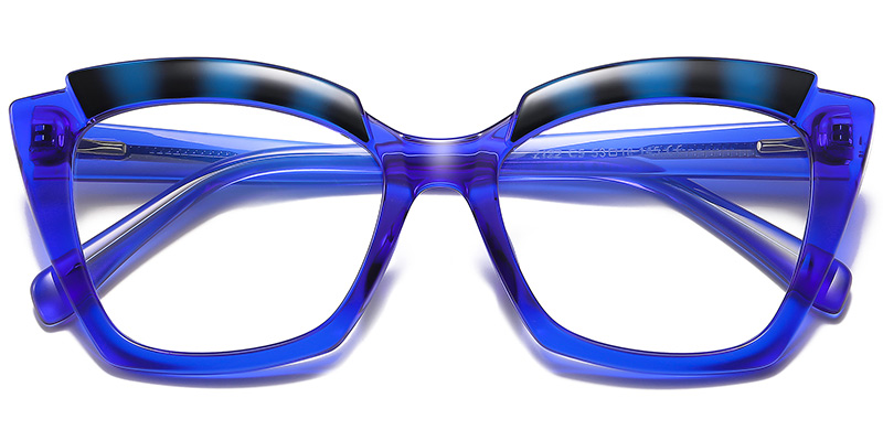 Cat Eye Blue light blocking glasses translucent-blue