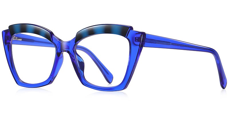 Cat Eye Blue light blocking glasses translucent-blue