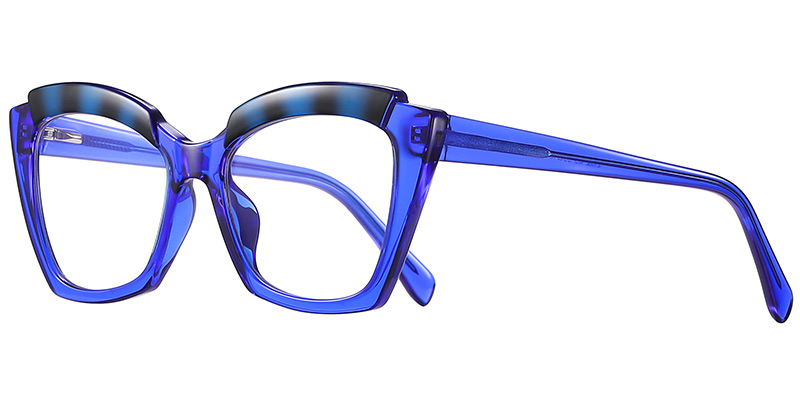 Cat Eye Blue light blocking glasses translucent-blue