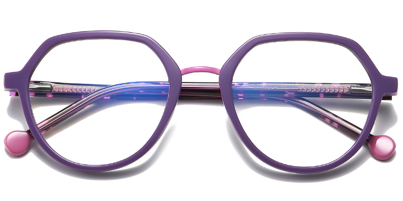 Geometric Blue light blocking glasses purple