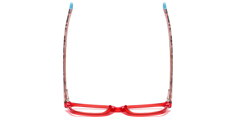 Rectangle Blue light blocking glasses translucent-red