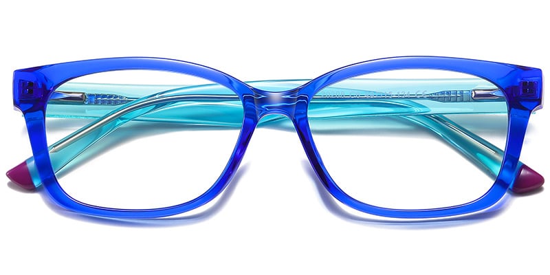 Rectangle Blue light blocking glasses translucent-blue