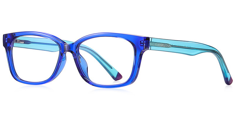 Rectangle Blue light blocking glasses translucent-blue