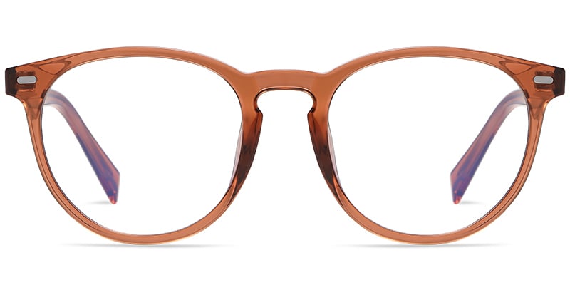 Oval Blue light blocking glasses translucent-brown