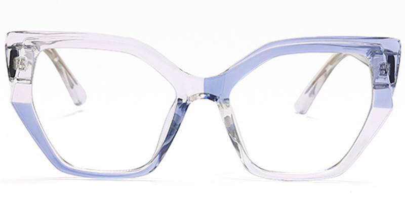 Cat Eye Blue light blocking glasses translucent-blue