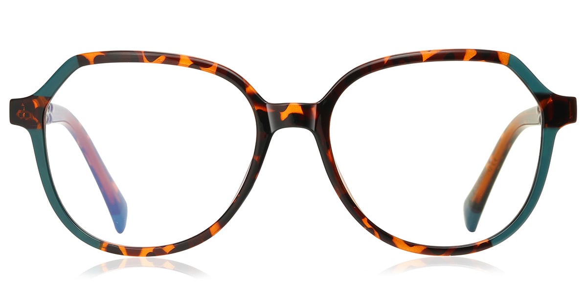 Geometric Blue Light Blocking Glasses tortoiseshell