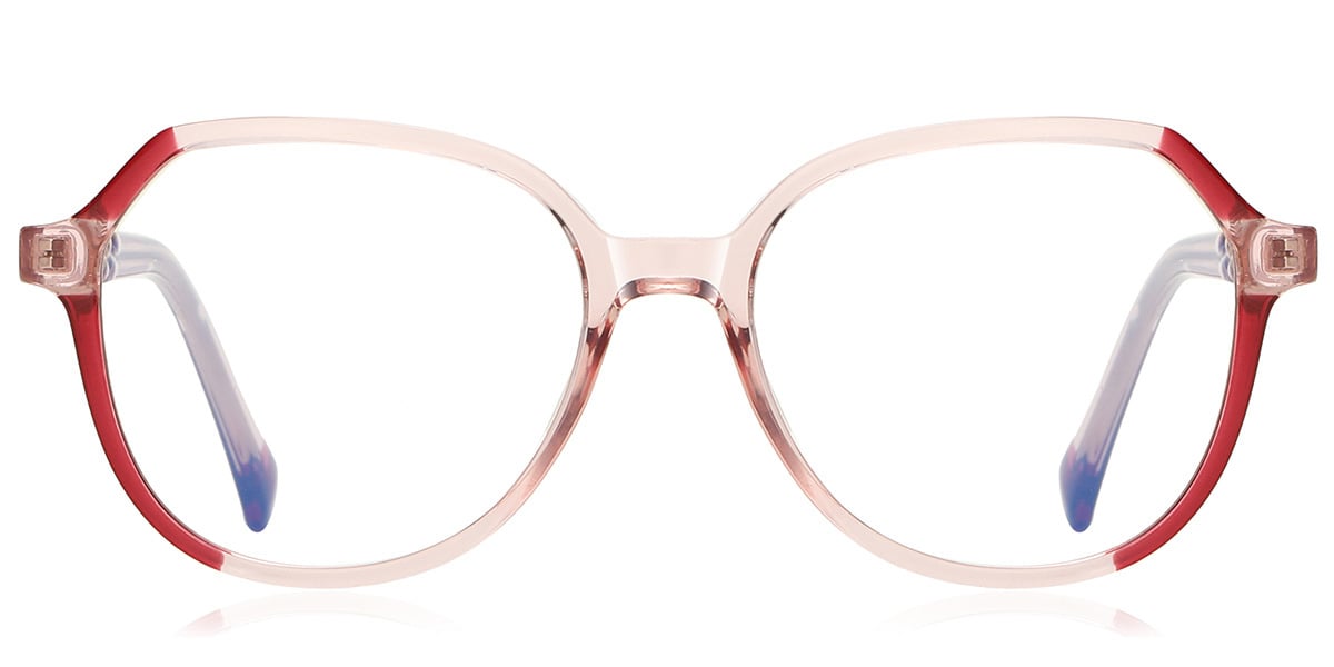 Geometric Blue Light Blocking Glasses translucent-pink