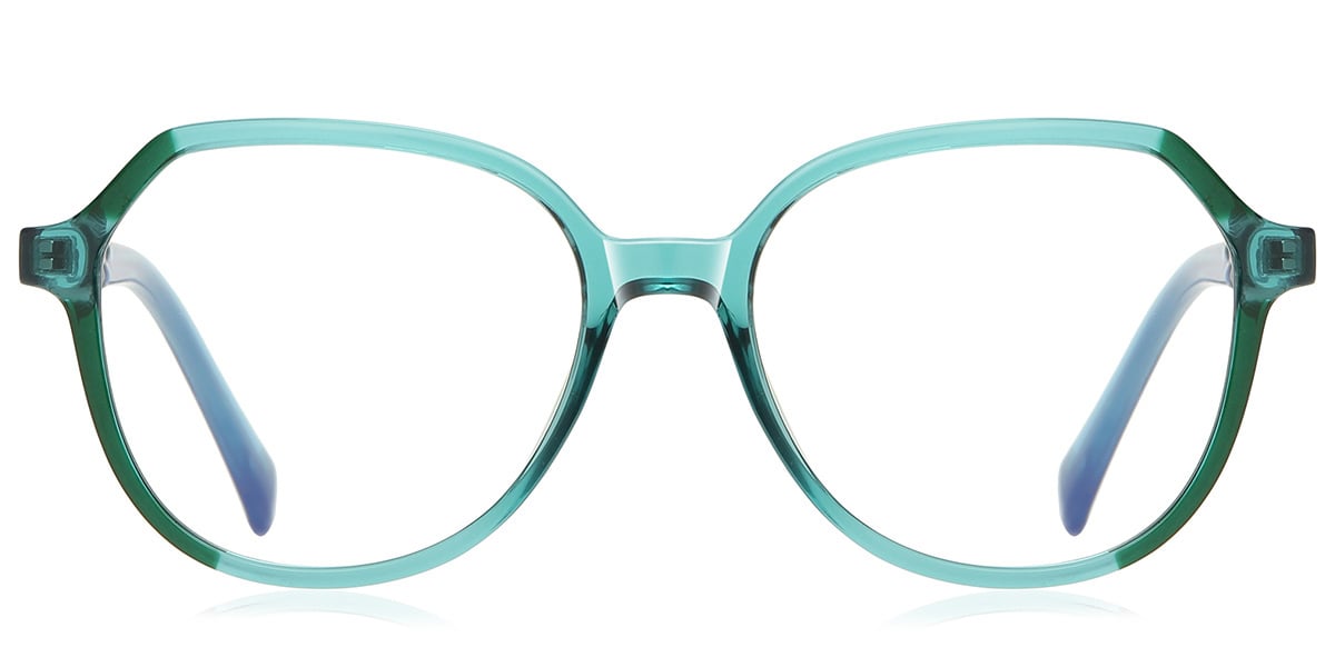 Geometric Blue Light Blocking Glasses translucent-green