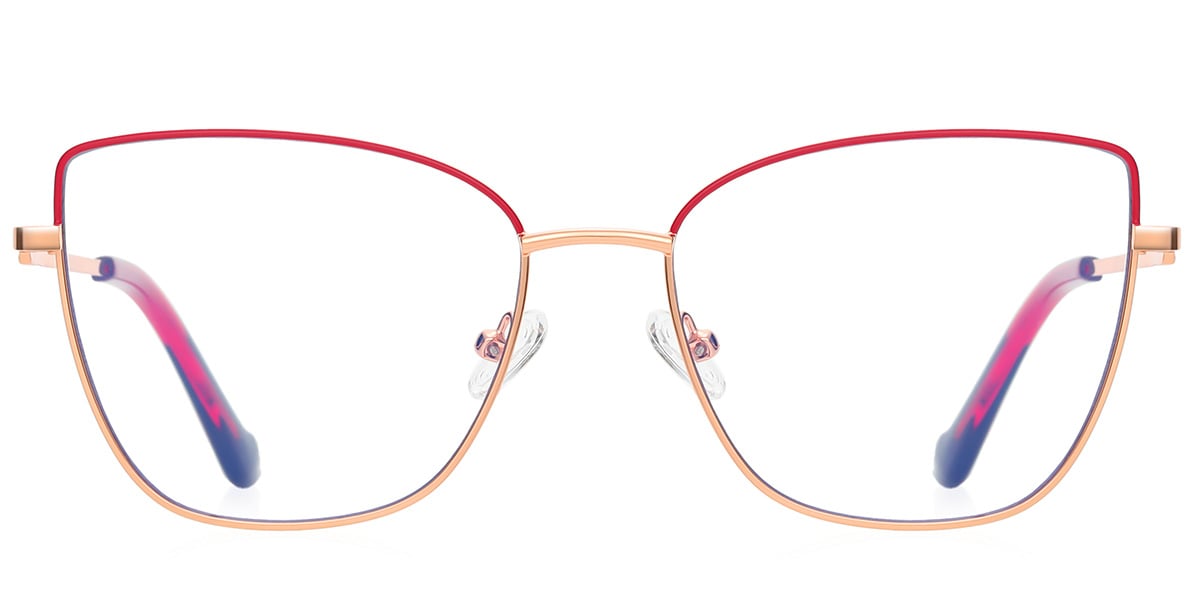 Cat Eye Blue Light Blocking Glasses red