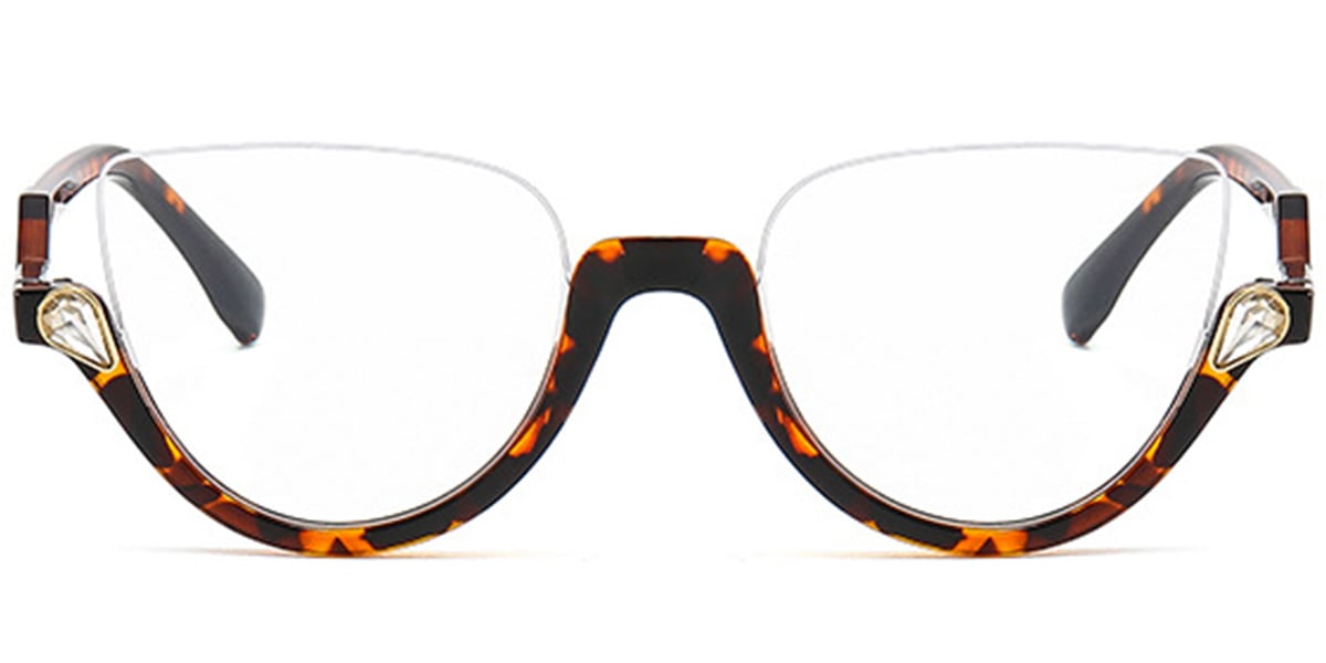 Geometric Blue Light Blocking Glasses tortoiseshell