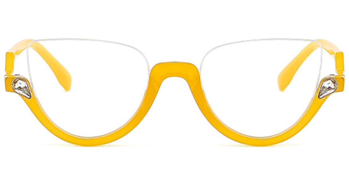 Geometric Blue Light Blocking Glasses yellow