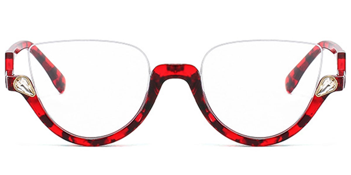 Geometric Blue Light Blocking Glasses pattern-red