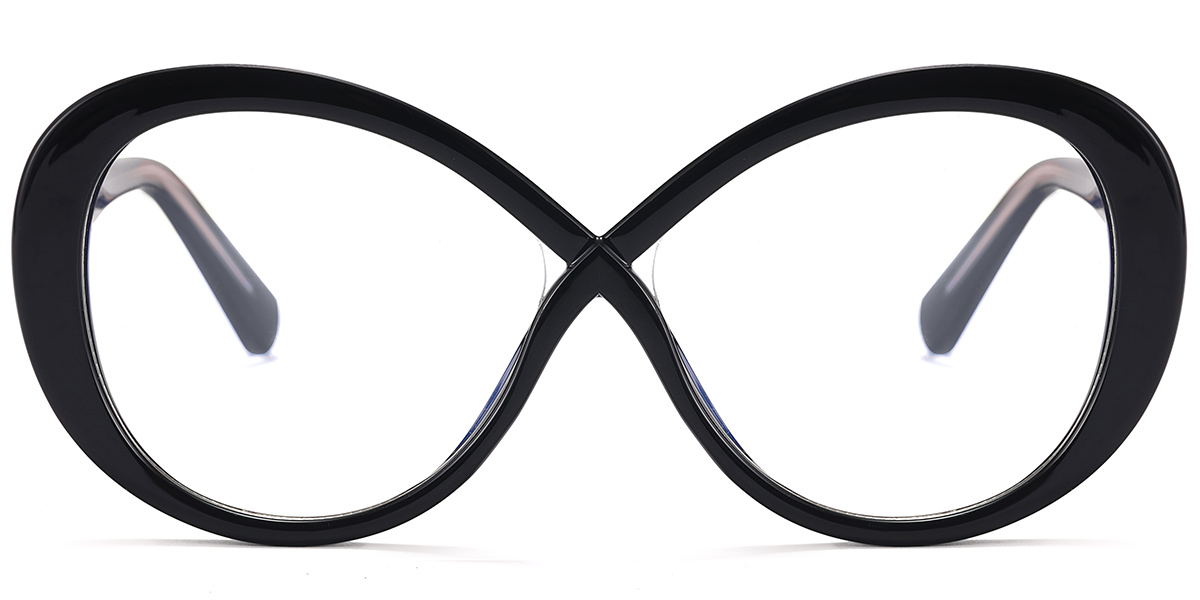 Oval Blue Light Blocking Glasses bright_black