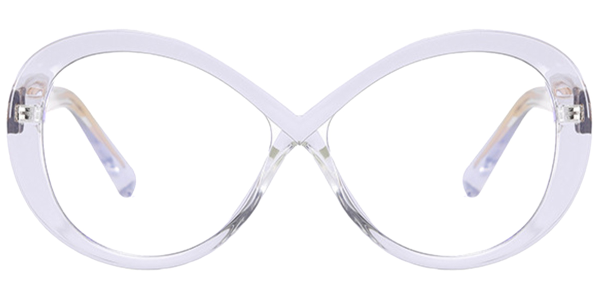 Oval Blue Light Blocking Glasses translucent-white