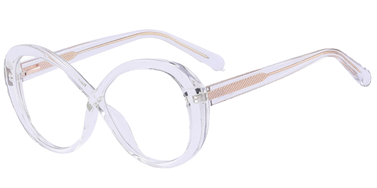 Oval Blue Light Blocking Glasses translucent-white