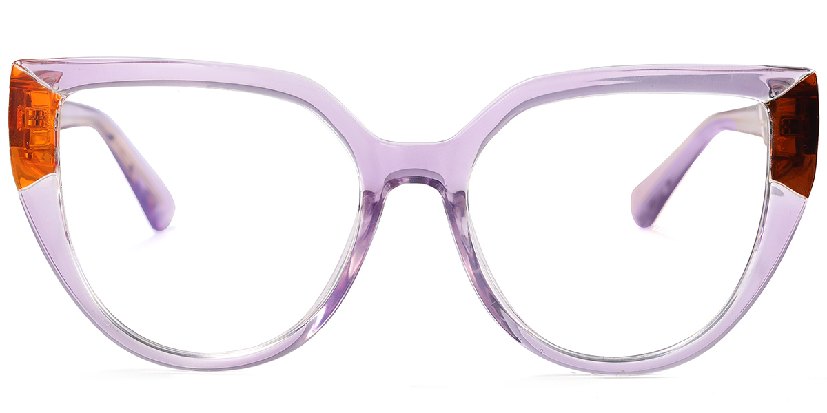 Geometric Blue Light Blocking Glasses translucent-purple