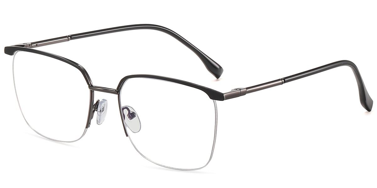 Square Blue Light Blocking Glasses black-gun_metal