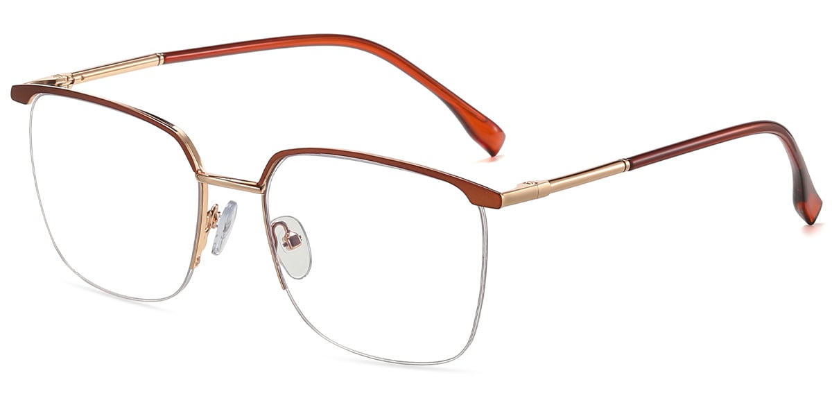 Square Blue Light Blocking Glasses brown