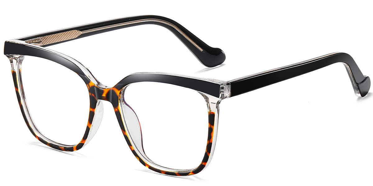 Square Blue Light Blocking Glasses tortoiseshell-black