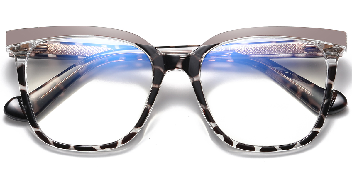 Square Blue Light Blocking Glasses tortoiseshell-grey