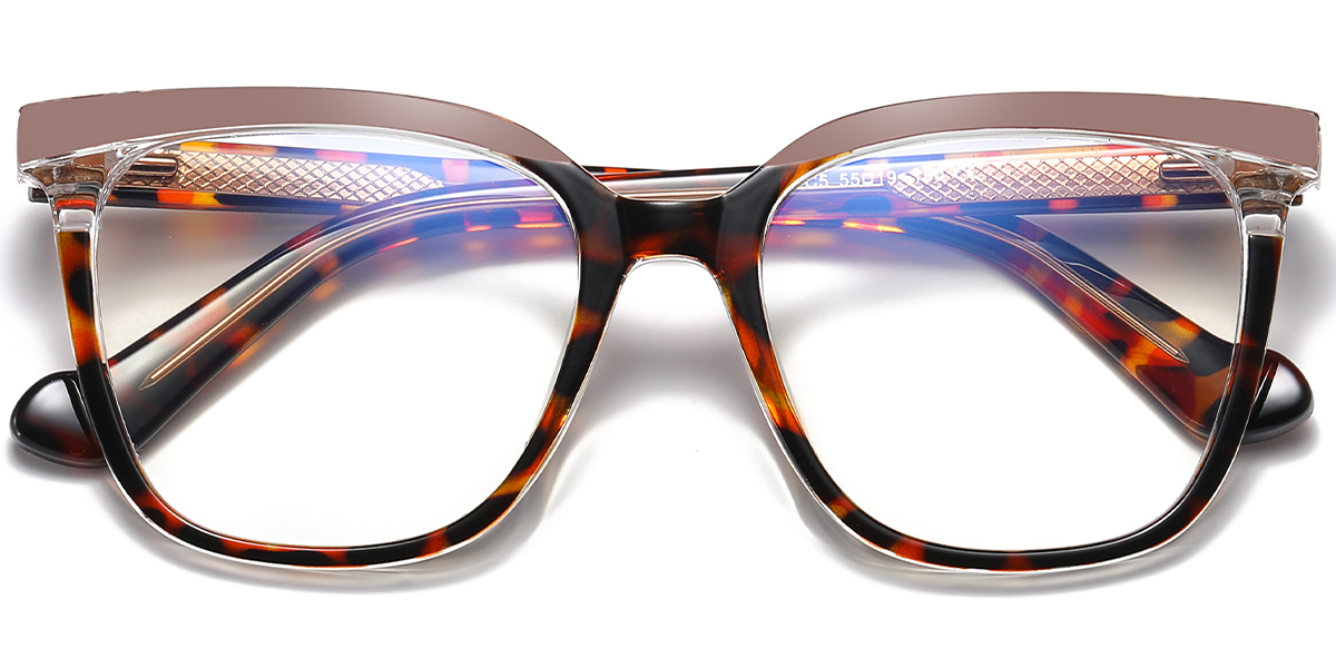 Square Blue Light Blocking Glasses tortoiseshell-brown