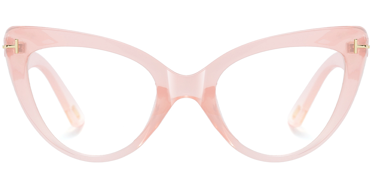 Cat Eye Blue Light Blocking Glasses translucent-pink