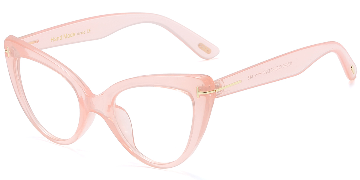 Cat Eye Blue Light Blocking Glasses translucent-pink