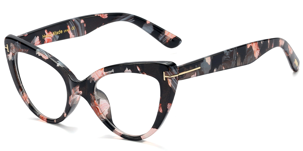 Cat Eye Blue Light Blocking Glasses pattern-pink