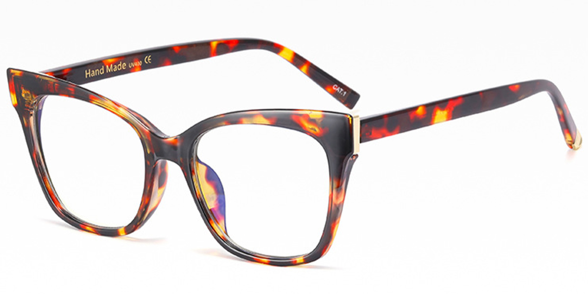 Square Blue Light Blocking Glasses pattern-orange