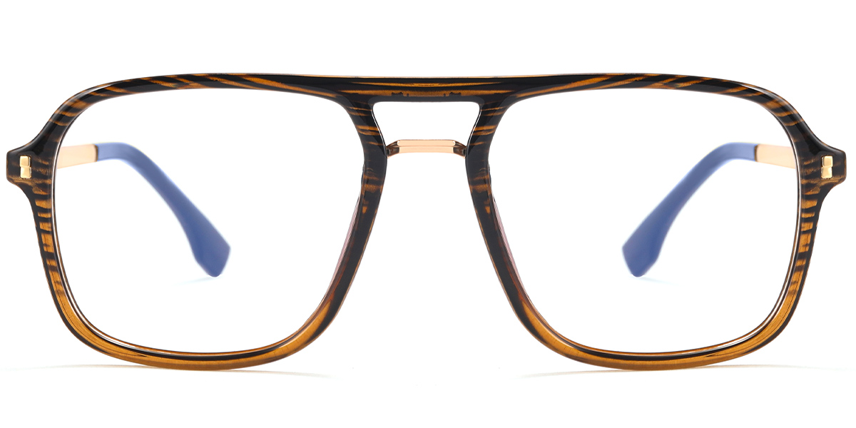 Aviator Blue Light Blocking Glasses pattern-brown