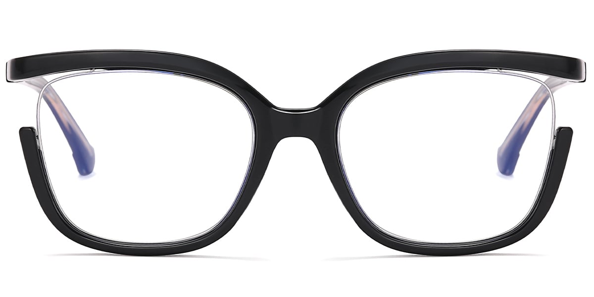 Square Blue Light Blocking Glasses bright_black