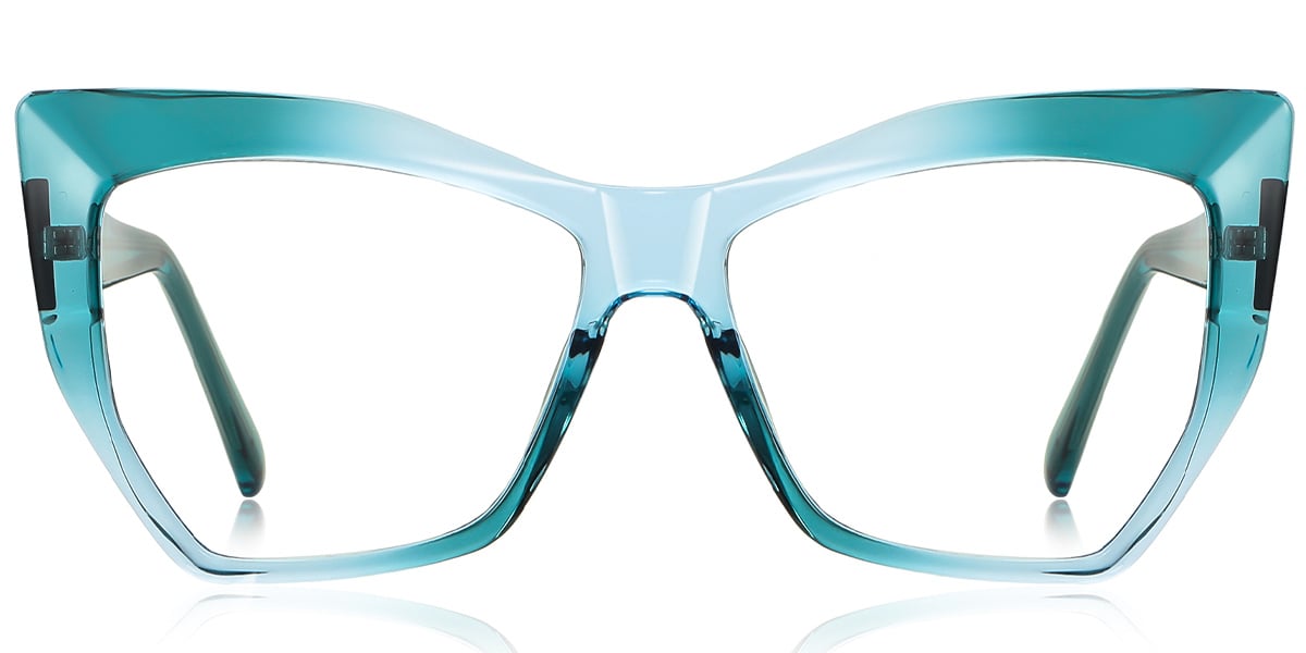 Geometric Blue Light Blocking Glasses gradient_green