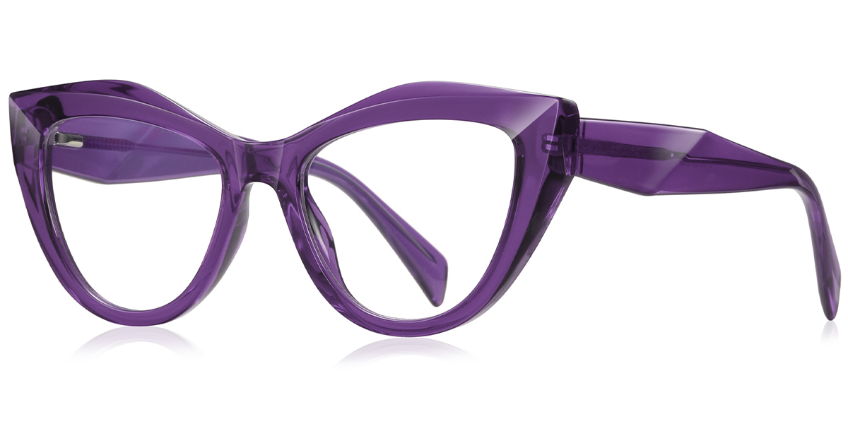 Geometric Blue Light Blocking Glasses translucent-purple