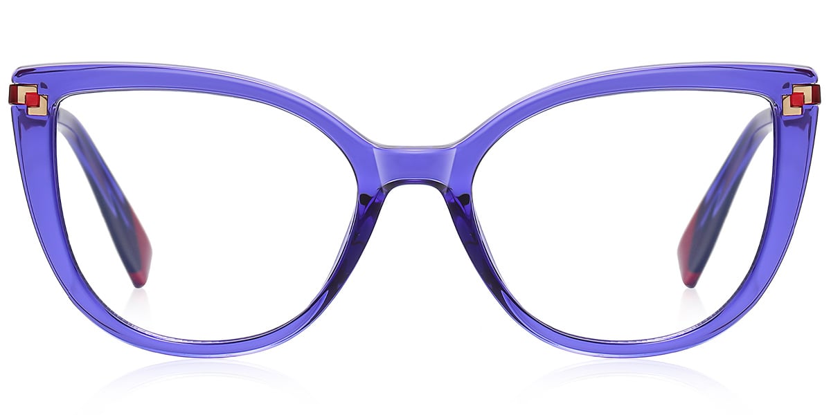 Square Blue Light Blocking Glasses translucent-purple