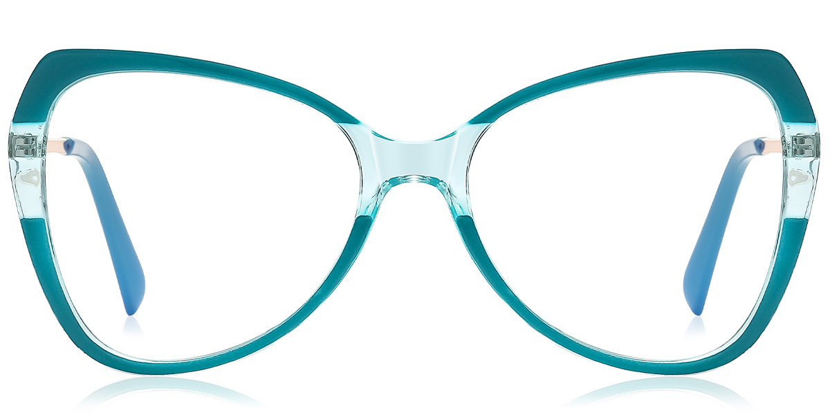 Geometric Blue Light Blocking Glasses pattern-green