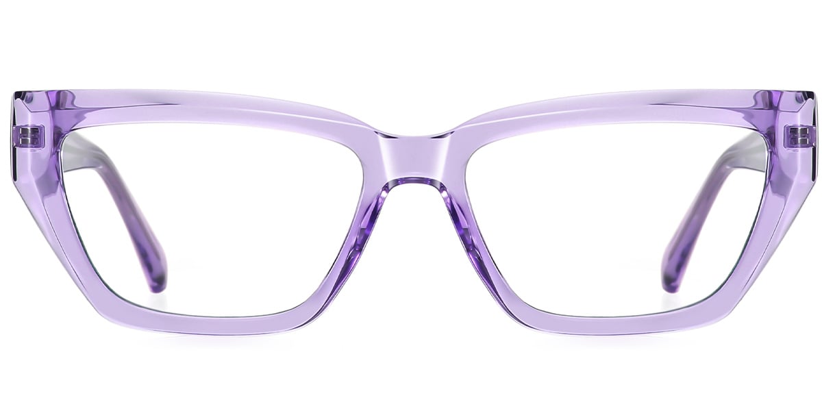 Square Blue Light Blocking Glasses translucent-purple