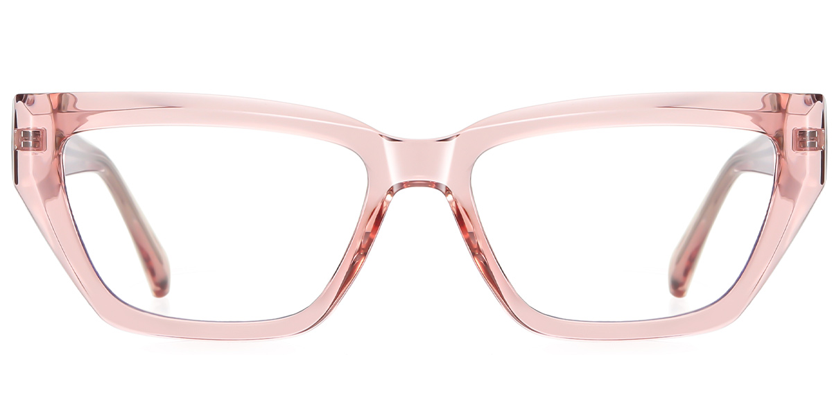 Square Blue Light Blocking Glasses translucent-pink