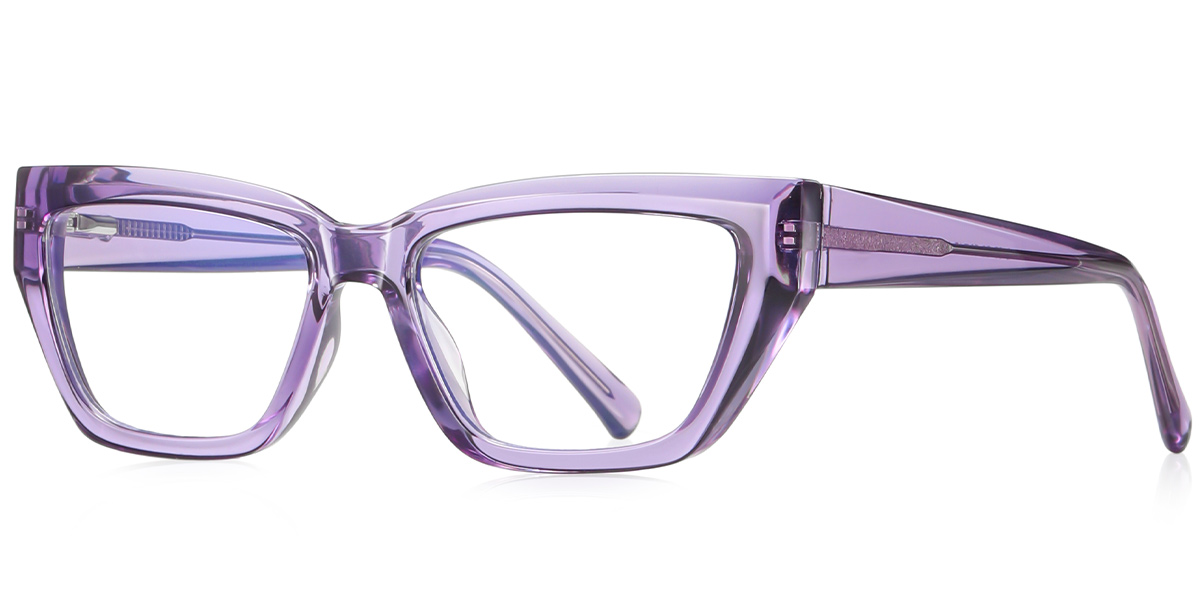 Square Blue Light Blocking Glasses translucent-purple