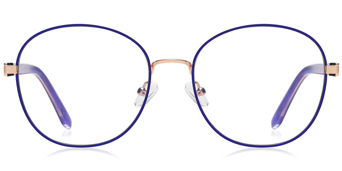 Round Blue Light Blocking Glasses rose_gold-blue