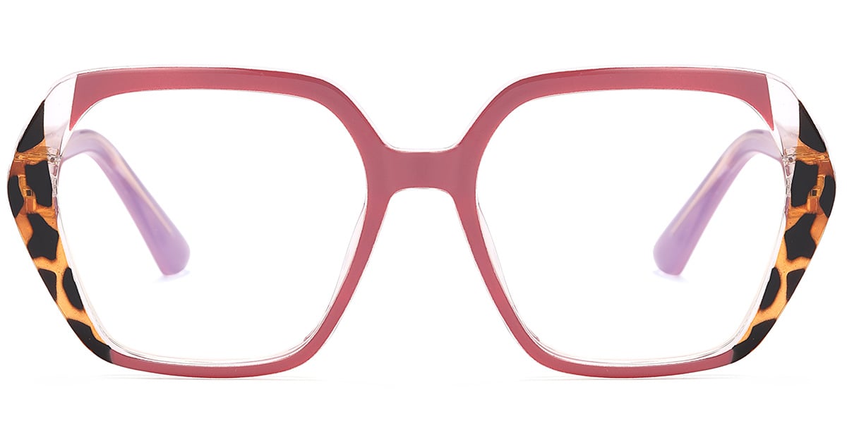 Geometric Blue Light Blocking Glasses pattern-rose