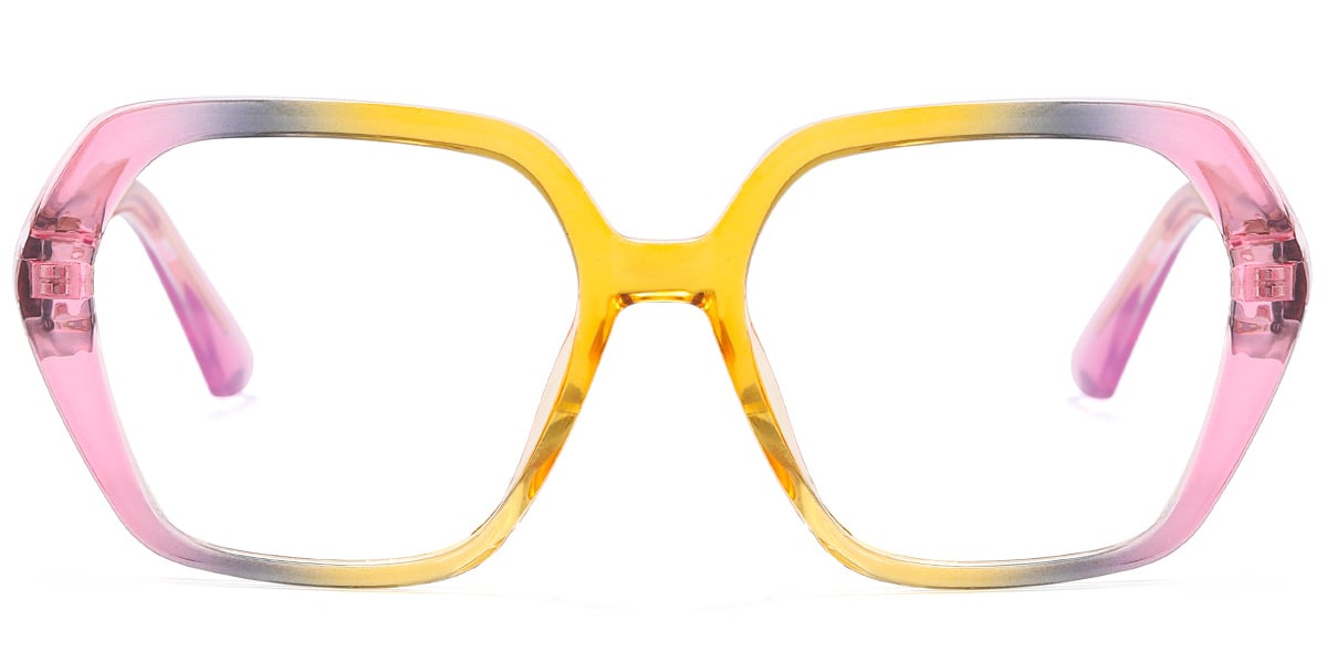 Geometric Blue Light Blocking Glasses pattern-yellow