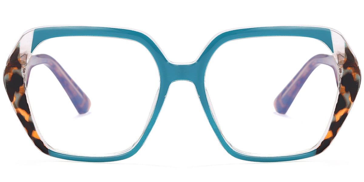 Geometric Blue Light Blocking Glasses pattern-blue